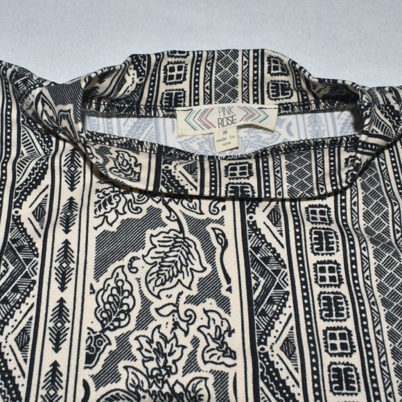 Pink Rose Sz S A-Line Dress Sleeveless Mock Turtleneck, Abstract Pattern - Picture 2 of 6